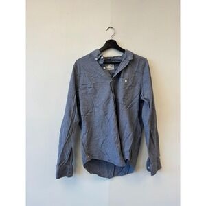 Mugsy Chicago Chambray Shirt Mens Medium Blue Button Front Long Sleeve Casual